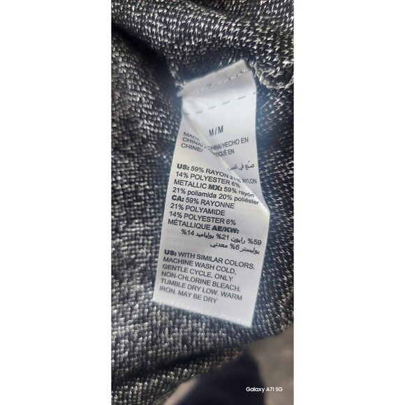 ! Soma ombre long button front cardigan size M black silver Metallic - Picture 6 of 7